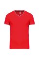 Heren T-shirt V Hals Kariban K374 RED-NAVY-WHITE